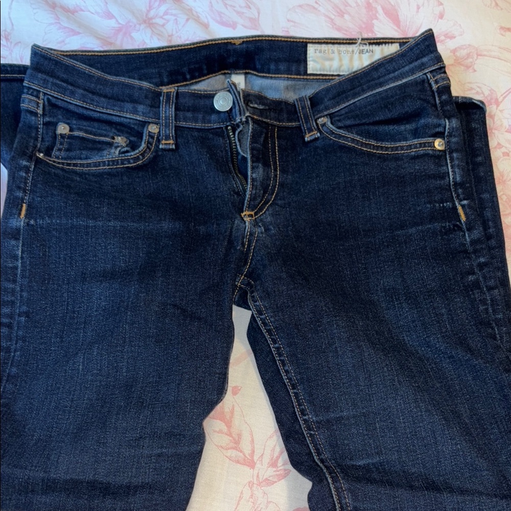rag & bone Blue Skinny Jeans with Classic Indigo Wash